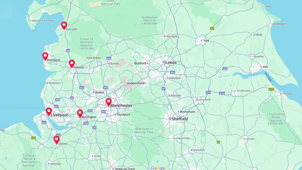 Commercial buildings representing North West fire and security coverage